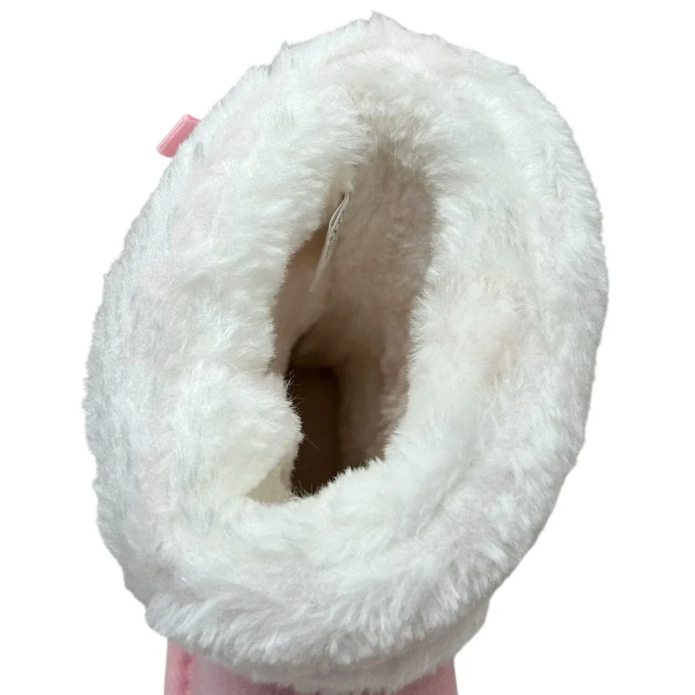 Bebe Toddler Girls Faux Fur Fashion Winter Boots Size 7 Pink-White‎ Lightweight